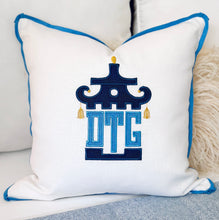 Load image into Gallery viewer, Pagoda Appliqué  Linen Pillow