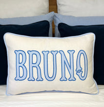 Load image into Gallery viewer, Name Appliqué Lumbar Linen Pillow Cover