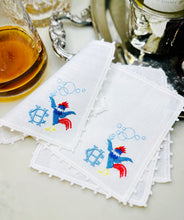 Load image into Gallery viewer, Cock-tails Hand Edged Napkin set