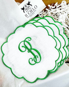 Scalloped Cocktail Napkins Set #28