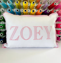 Load image into Gallery viewer, Linen pillow with name #33