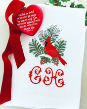 Load image into Gallery viewer, Christmas Bird Linen Towel