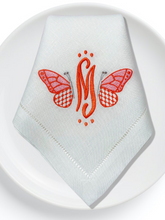 Load image into Gallery viewer, Butterflies Linen Dinner Napkin Set