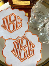 Load image into Gallery viewer, Scalloped Appliqué Cocktail Napkin Set #29