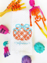 Load image into Gallery viewer, Gingham Pumpkin Kitchen Towel