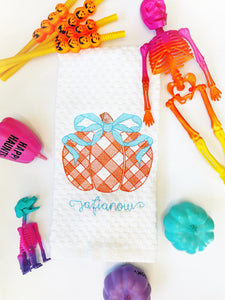 Gingham Pumpkin Kitchen Towel
